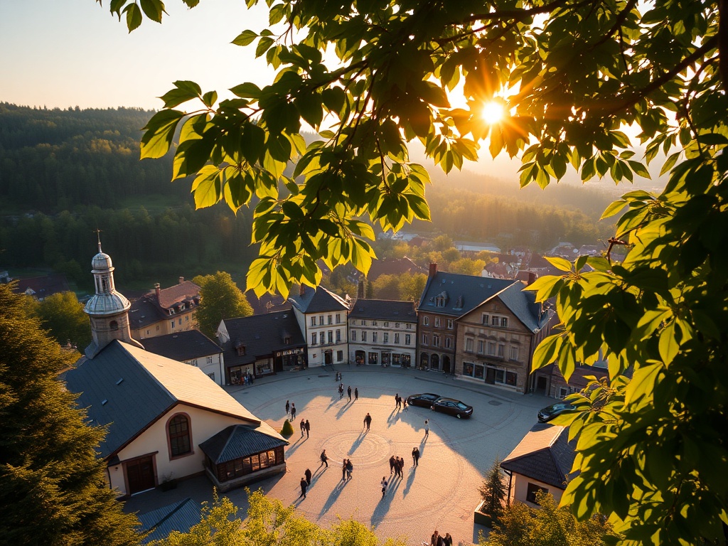 Malowniczy krajobraz Parku Mużakowskiego z alejkami i stawami w Łęknicy